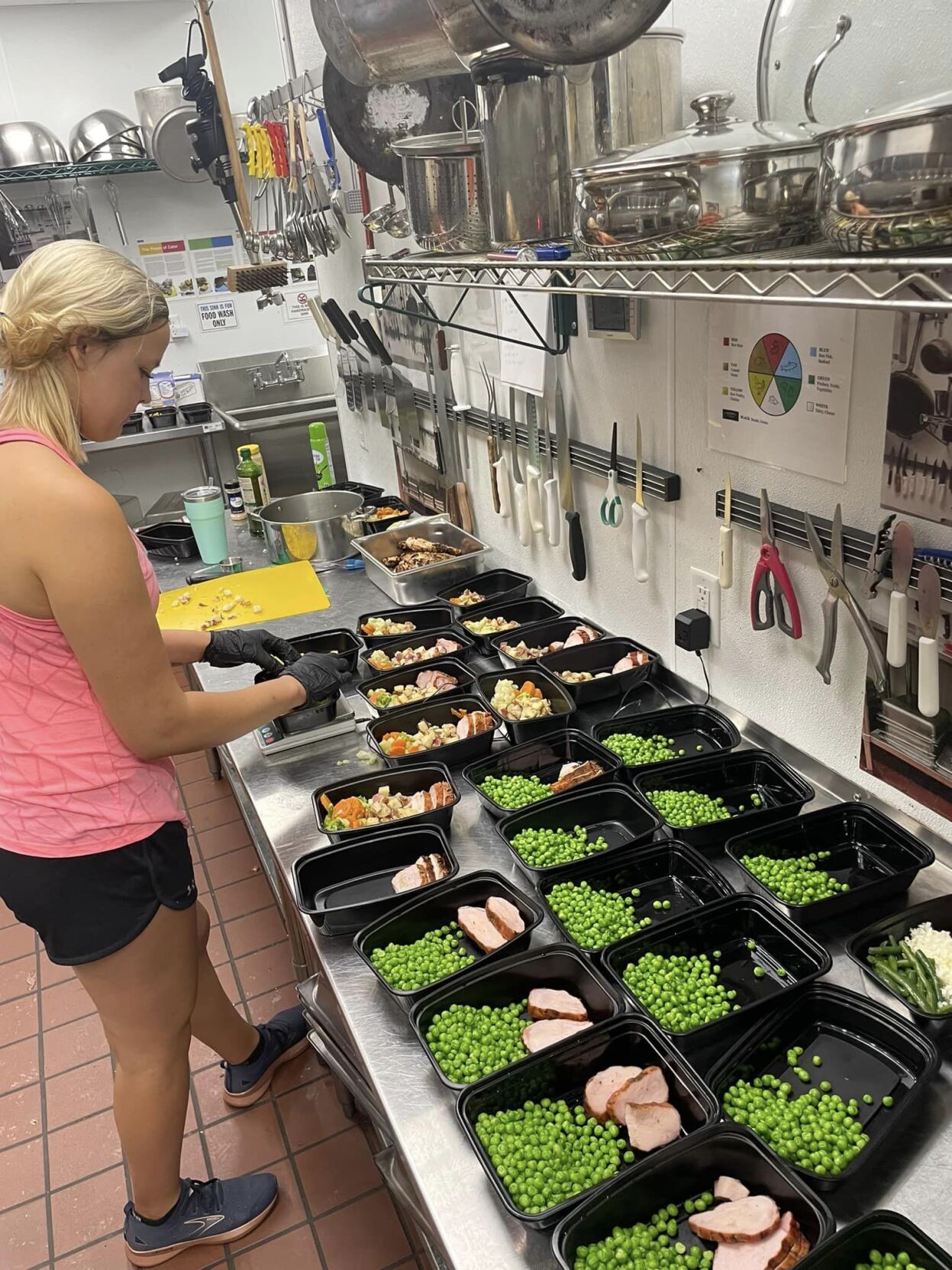 Lexi Stewart prepping meals